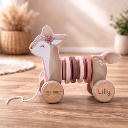 Little Dutch rosa Wackelziehspielzeug Reh mit Verpackung