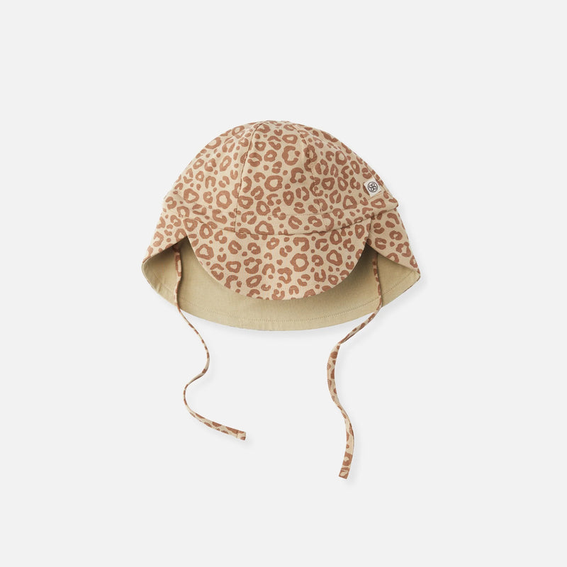 Cloby UV Sonnenhut Sun Hat wendbar Leopard Brown Sandy Beach