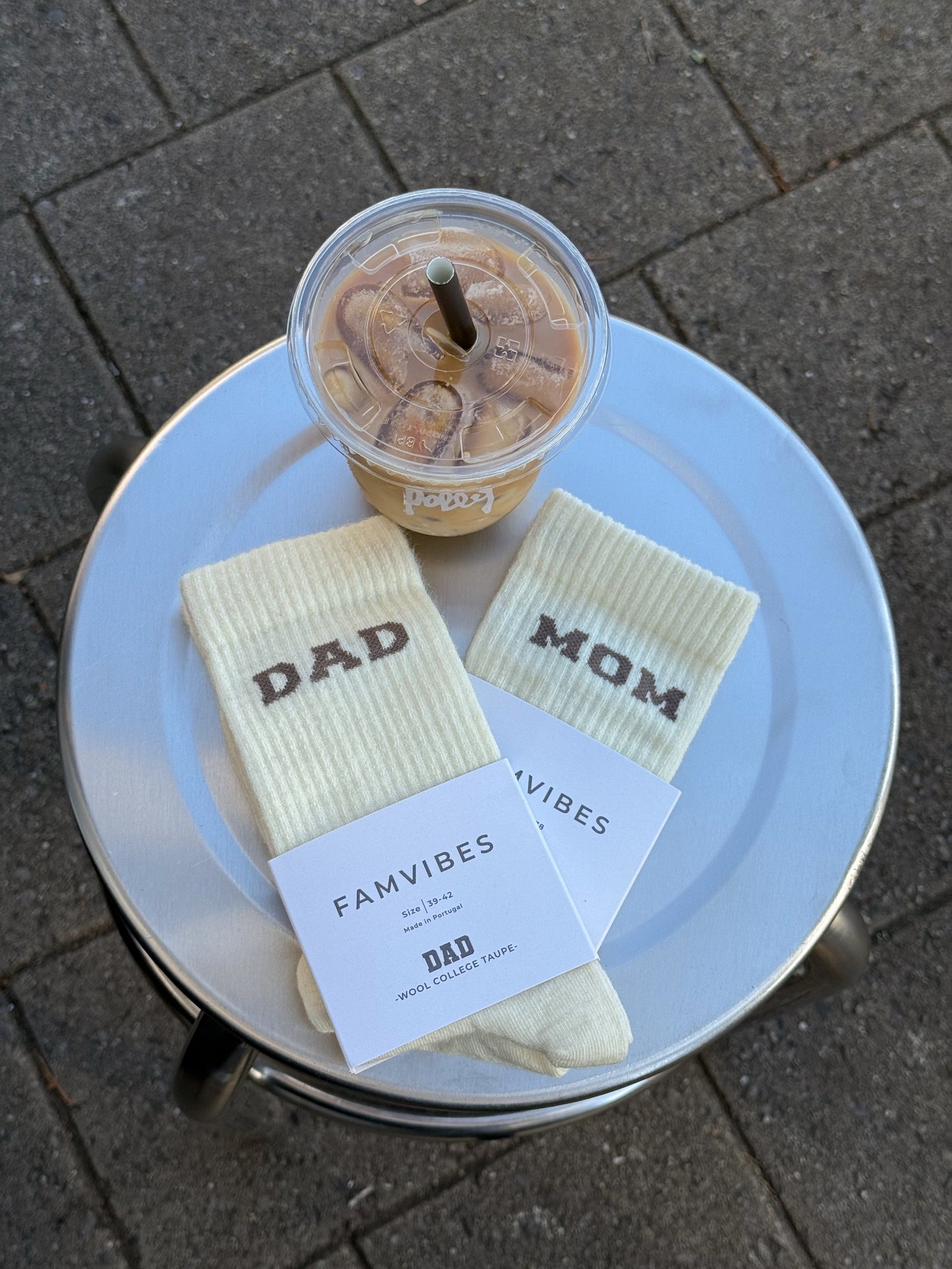 Famvibes Dad College Wollsocken taupe
