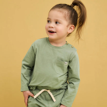 Cloby Langarmshirt in Olive Green mit Zubehör