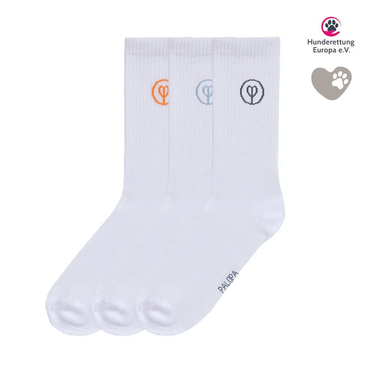 Palopa PALOPA Tennis Socken 3er Set - Logo Orange Blue Grey Studio