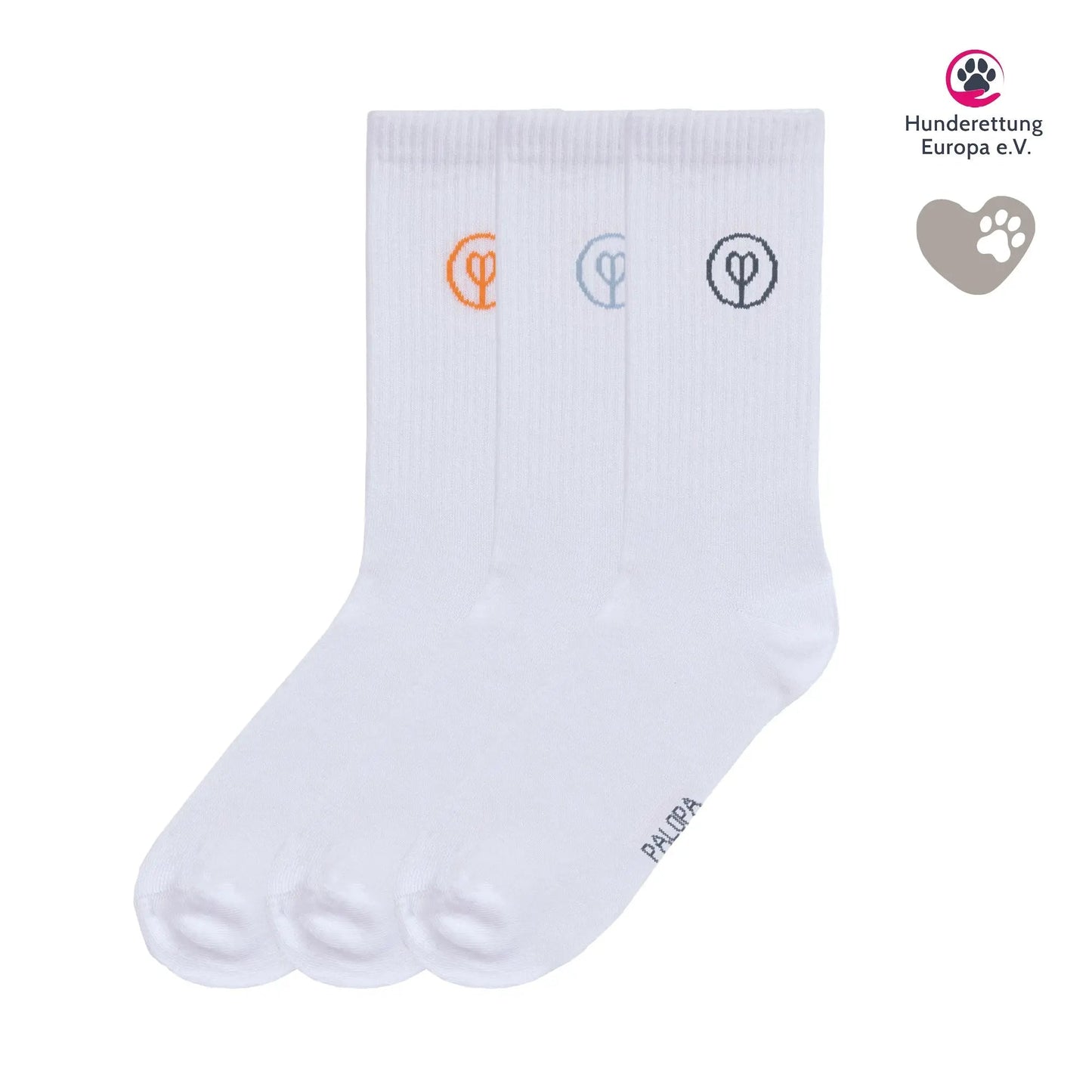 Palopa PALOPA Tennis Socken 3er Set - Logo Orange Blue Grey Studio