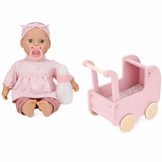 Little Dutch Puppenwagen Holz Puppe Lily Set