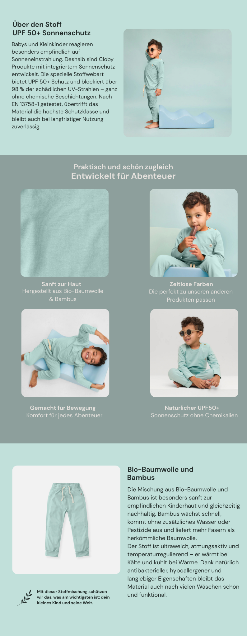 Cloby Jogginghose in Sea Blue – UPF 50+