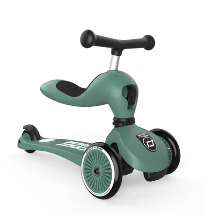 Scoot & Ride Highwaykick 1 forest - 2 in1 Kickboard mit Sitz grün 1-5 Jahre