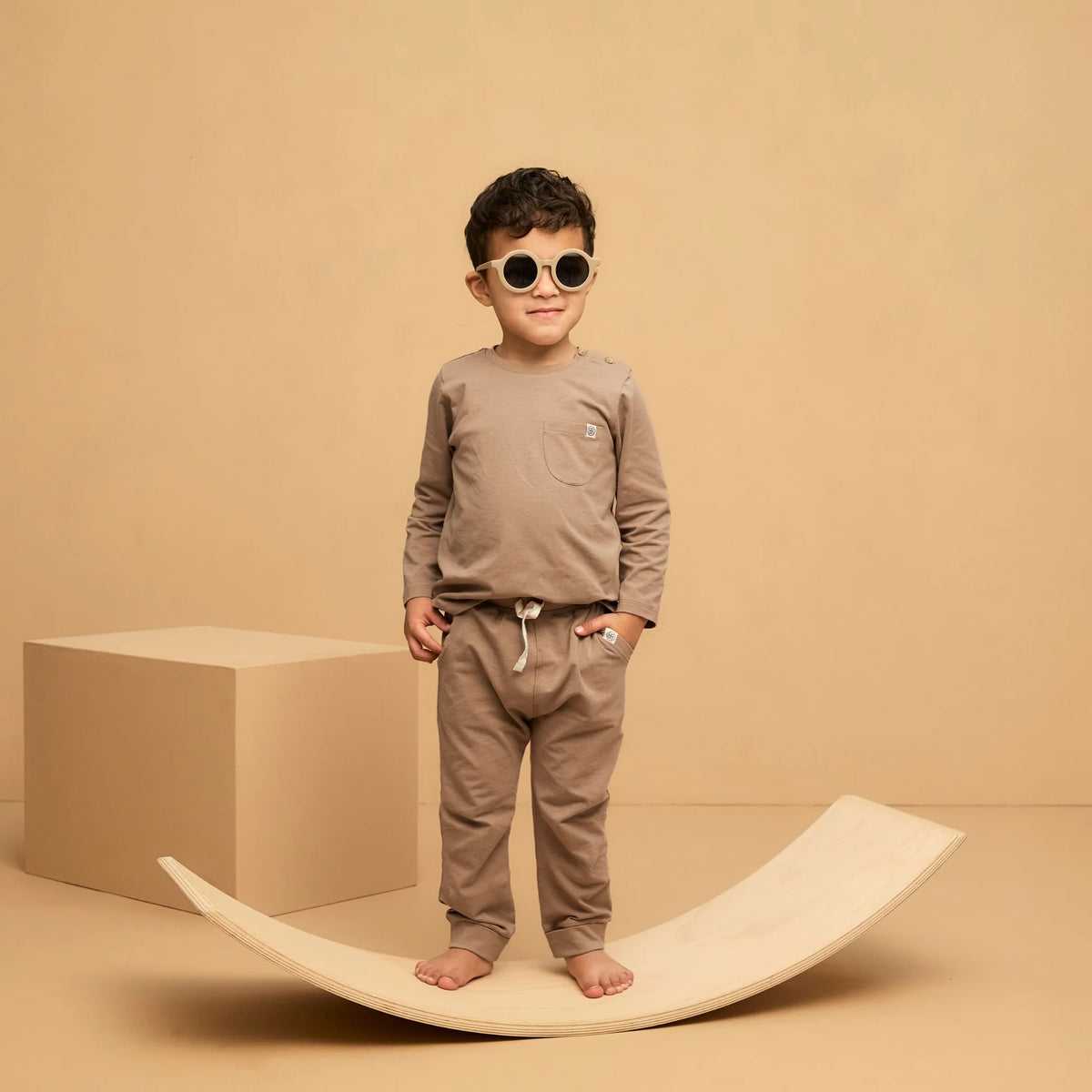 Cloby Langarmshirt in Peanut Brown Funktionen Detail
