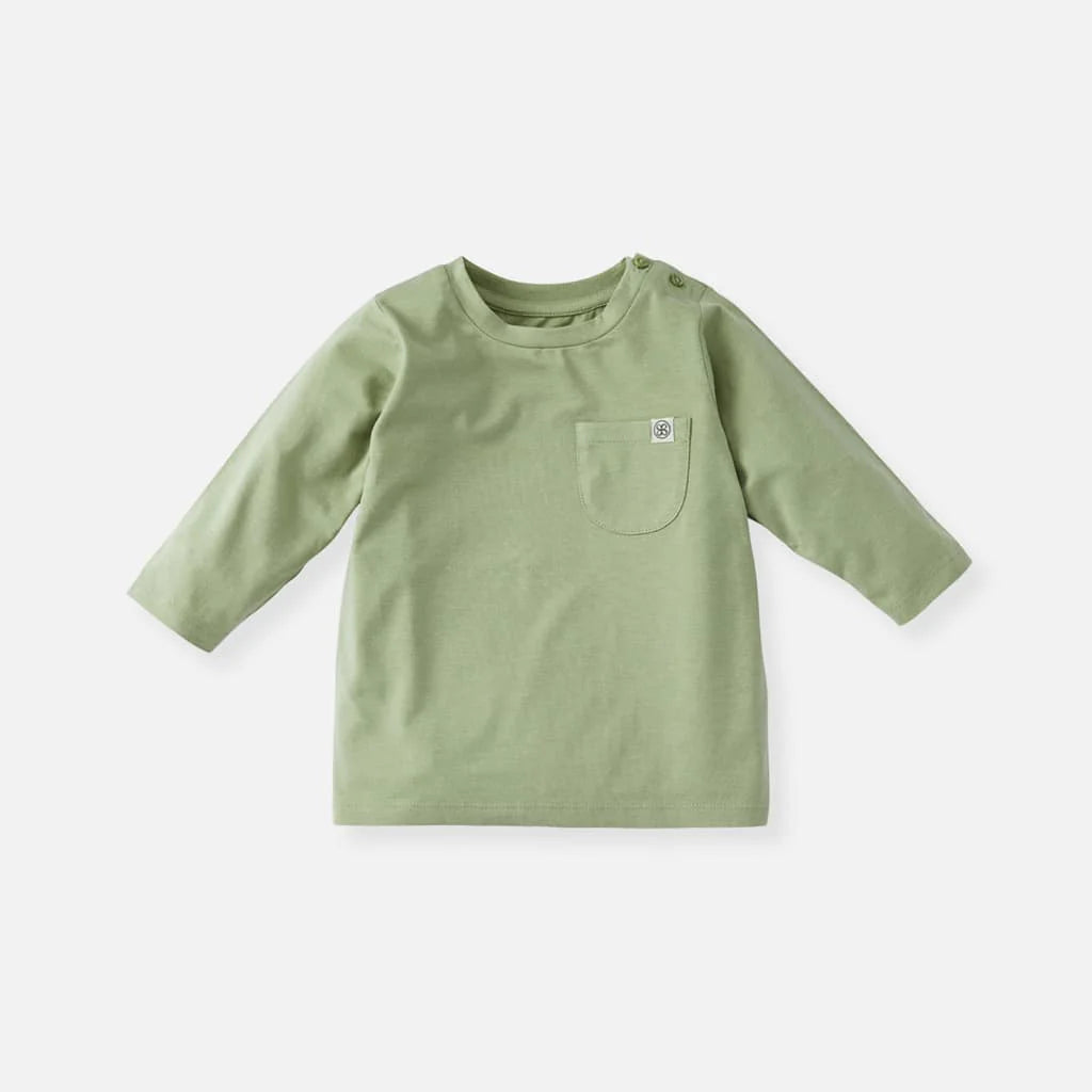 Cloby Langarmshirt in Olive Green