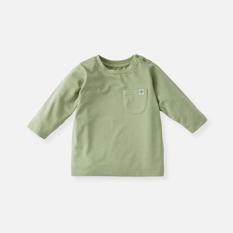 Cloby Langarmshirt in Olive Green
