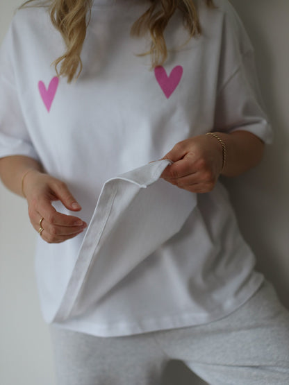 Famvibes Stillshirt Hearts pink