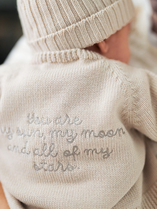 Famvibes Strickjacke YOU ARE MY SUN 2.0 creme