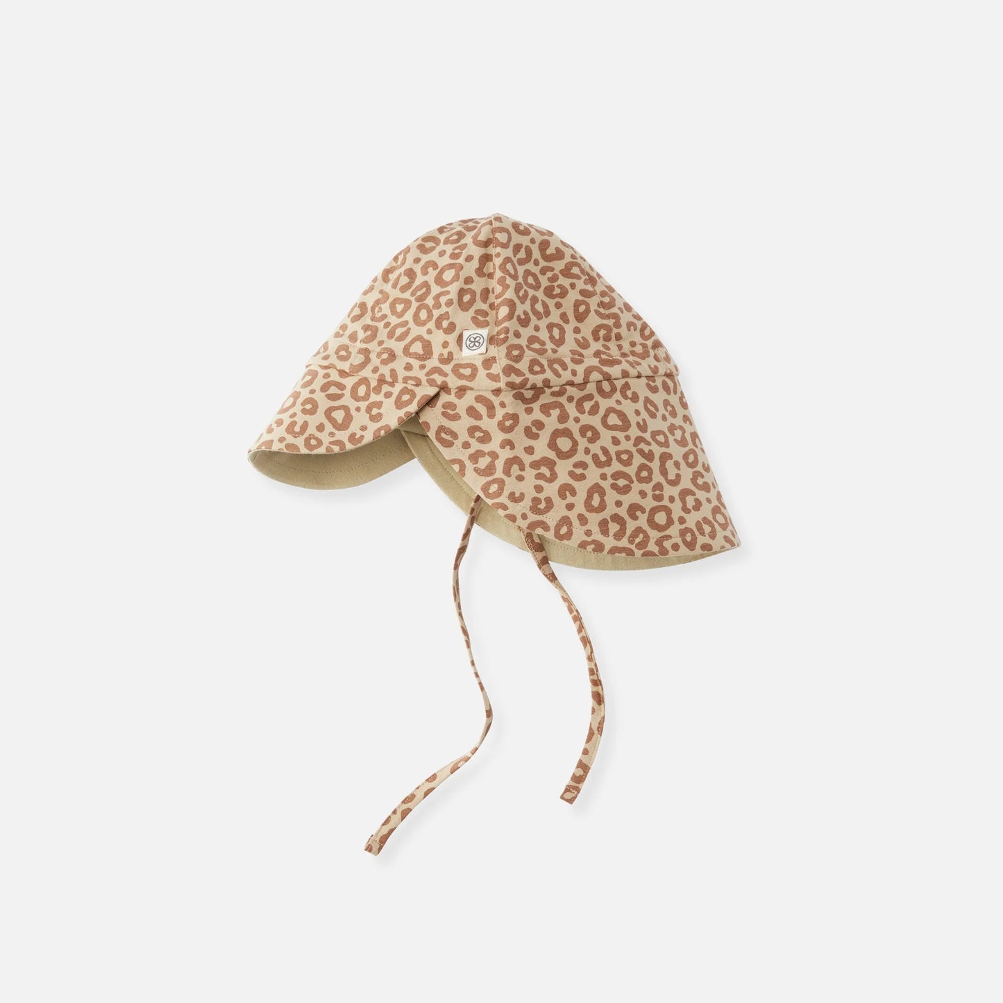 Cloby UV Sonnenhut Sun Hat wendbar Leopard Brown Sandy Beach von der Seite