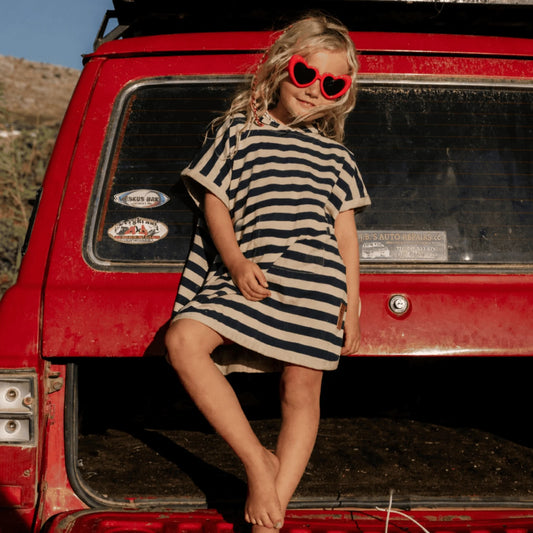 Cloby UV Poncho Navy/Sandy Stripe UPF 50+