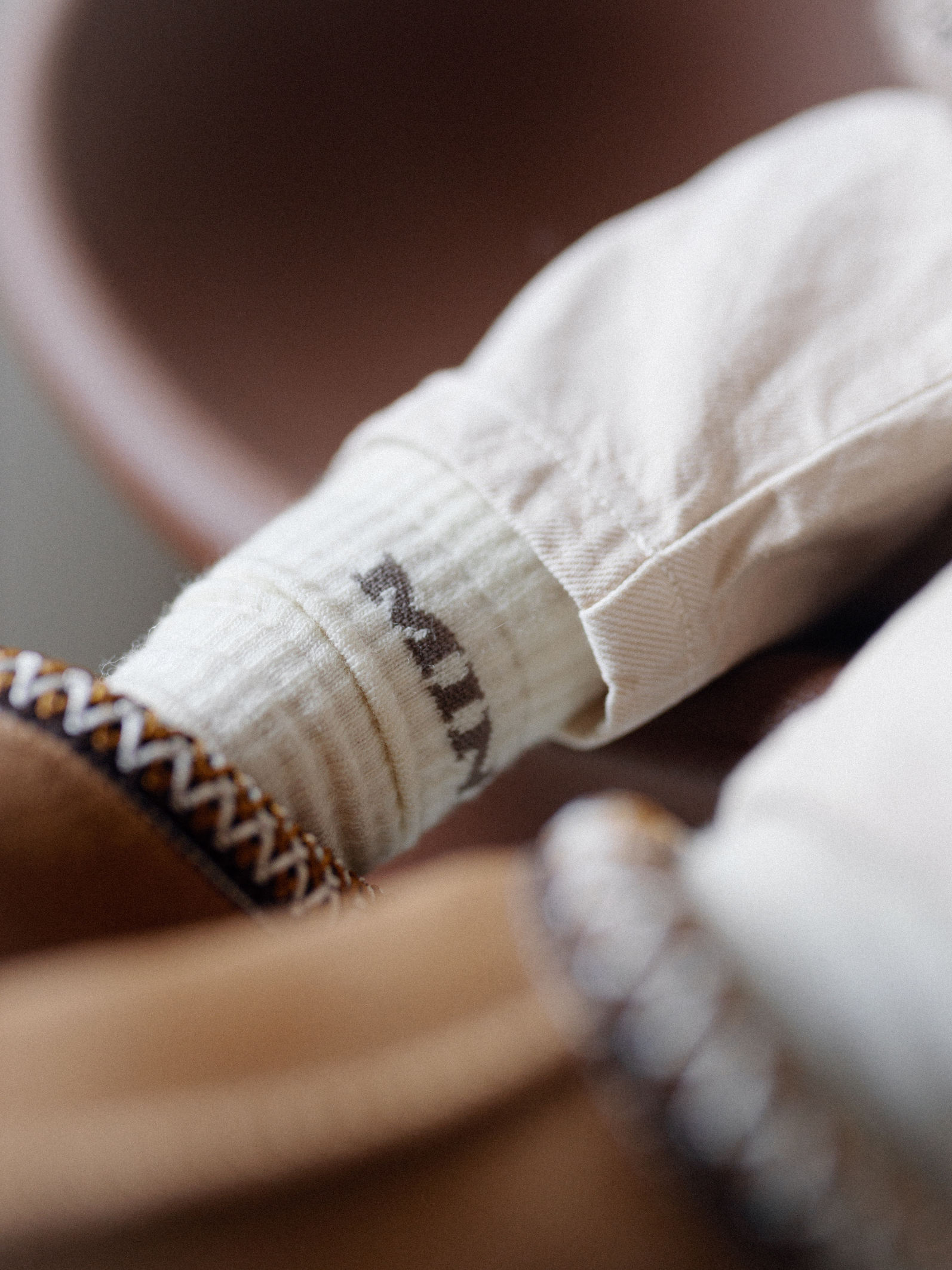 Famvibes Mini College Wollsocken taupe