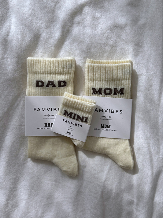 Famvibes Dad College Wollsocken taupe