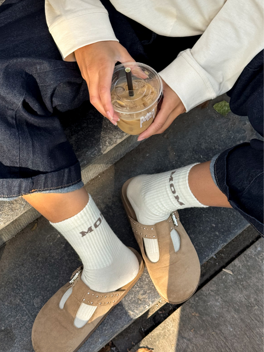 Famvibes Mom College Wollsocken taupe