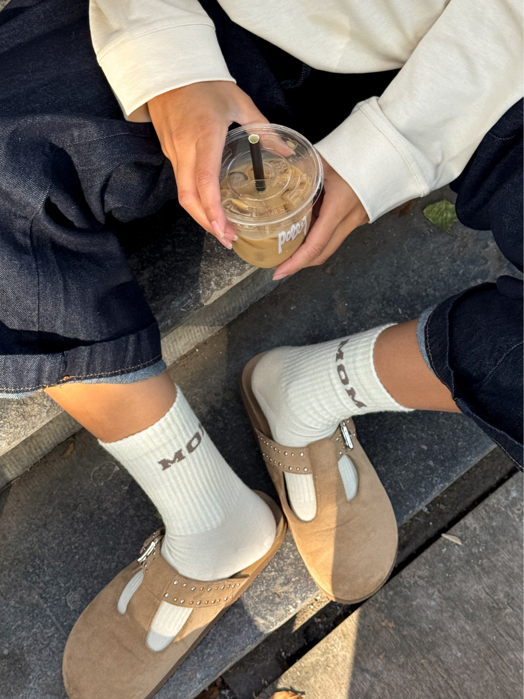 Famvibes Mom College Wollsocken taupe