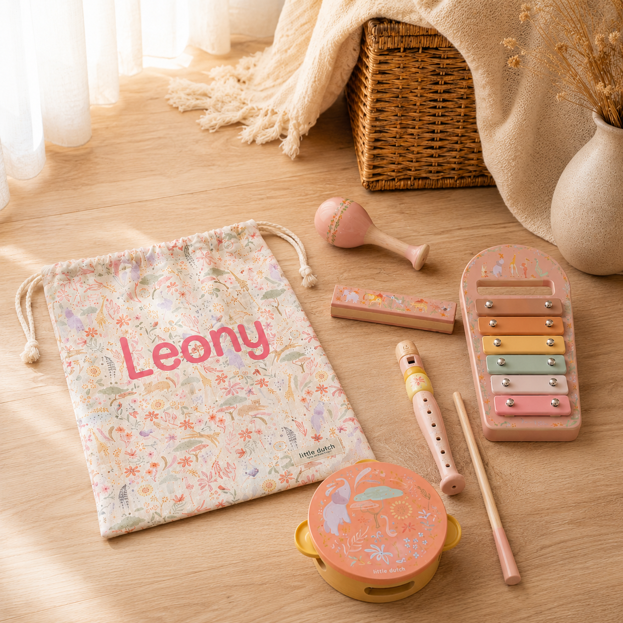 Little Dutch Musikset Rosa Safari Friends Personalisierung mit Namen