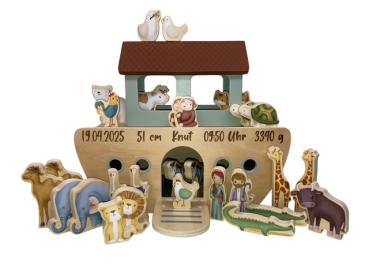 Arche Noah Holz personalisiert - Zur Geburt Little Dutch