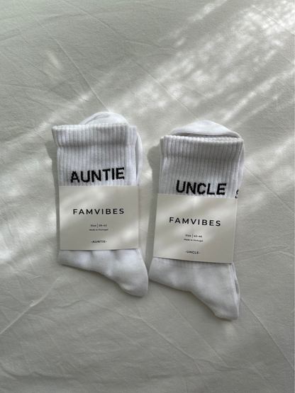 Famvibes Auntie & Uncle Socken Set weiß