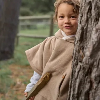 Cloby Teddy Poncho Brown 1-3 Jahre von der Seite