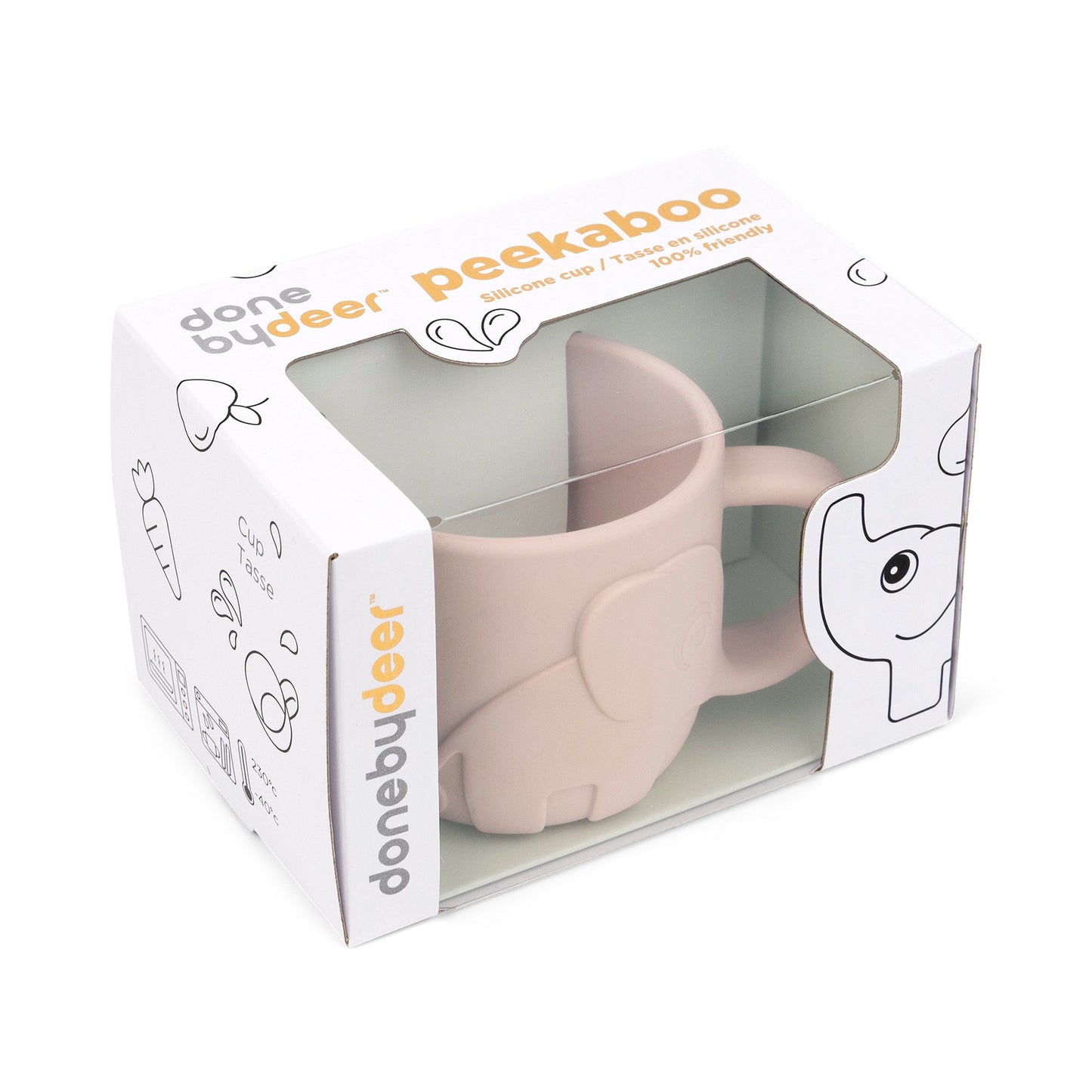 Done by Deer Peekaboo Becher Elphee rosa – Anwendung