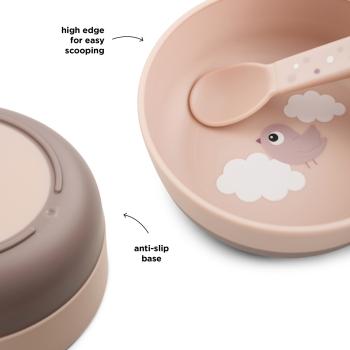 Done by Deer Foodie rosa Schüssel Happy clouds Detailansicht