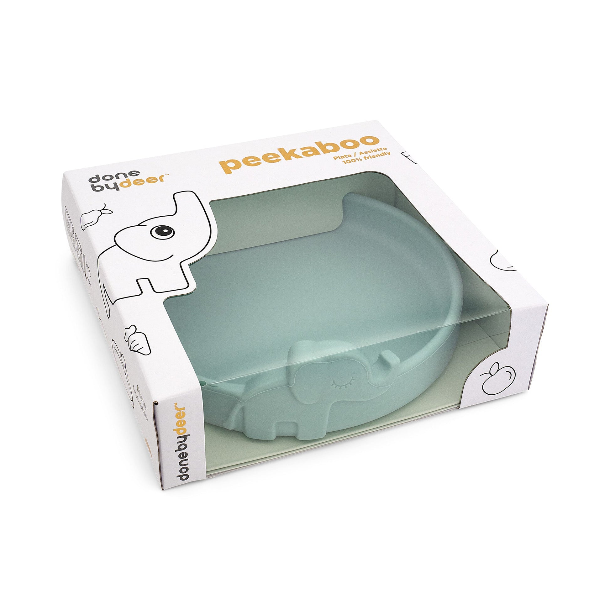 Done by Deer Silikon Teller Peekaboo plate Elphee Blue 1719832 - das Guck Guck Tellerchen in blau EAN 5712643024552 – Material