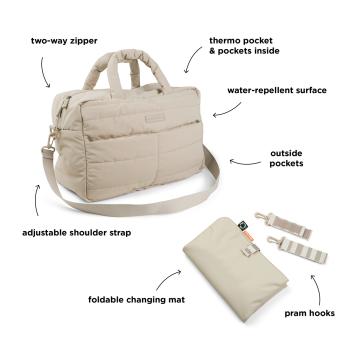 Done by Deer Wickeltasche gesteppt sand von der Seite