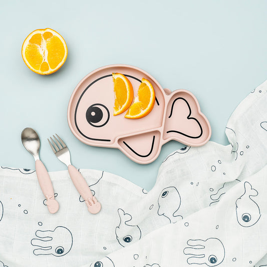 done by deer YummyPlus rosa Löffel- & Gabelset Sea friends – Detailansicht