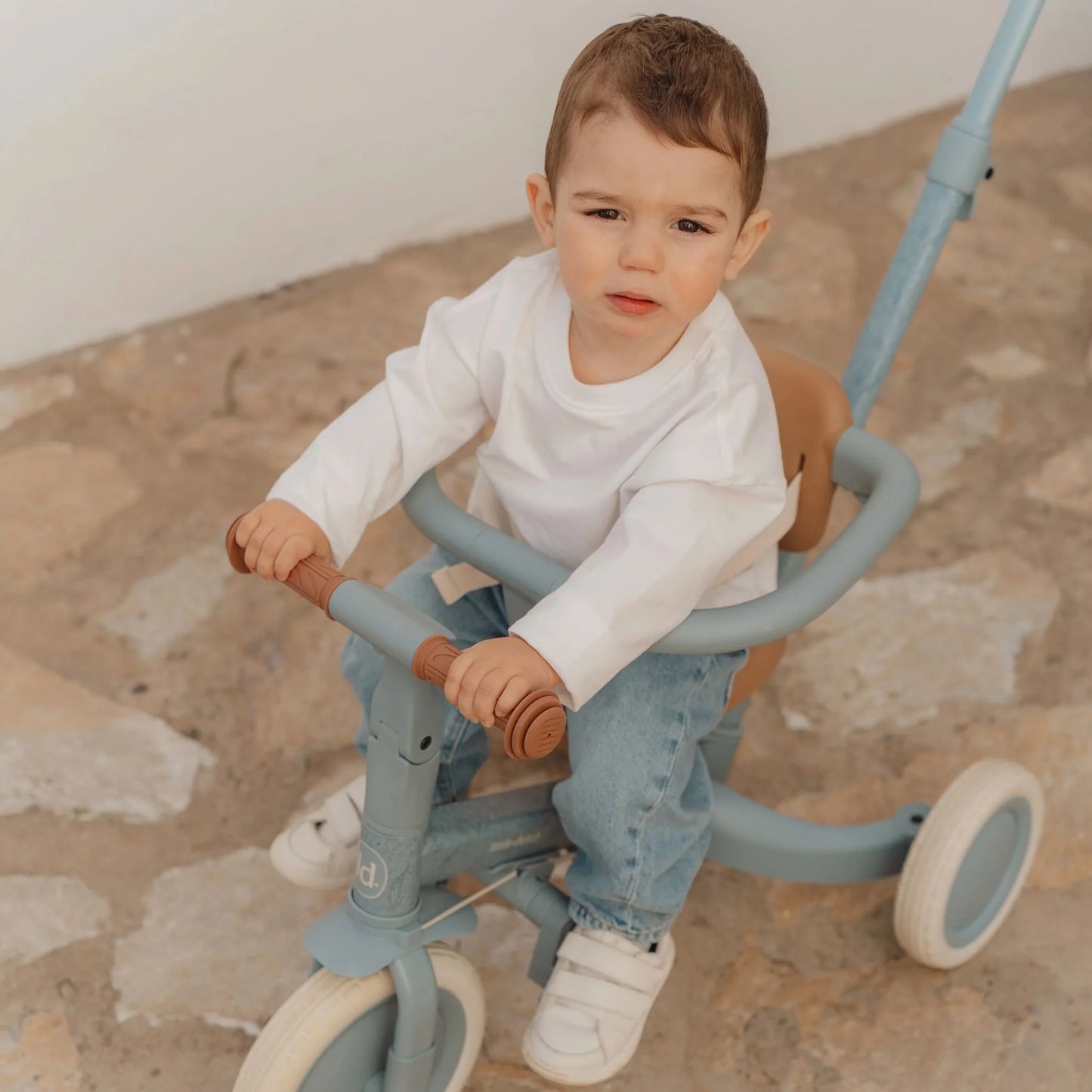 Little Dutch Dreirad 4 in 1 mit Griff Safari Blue blau mit Verpackung