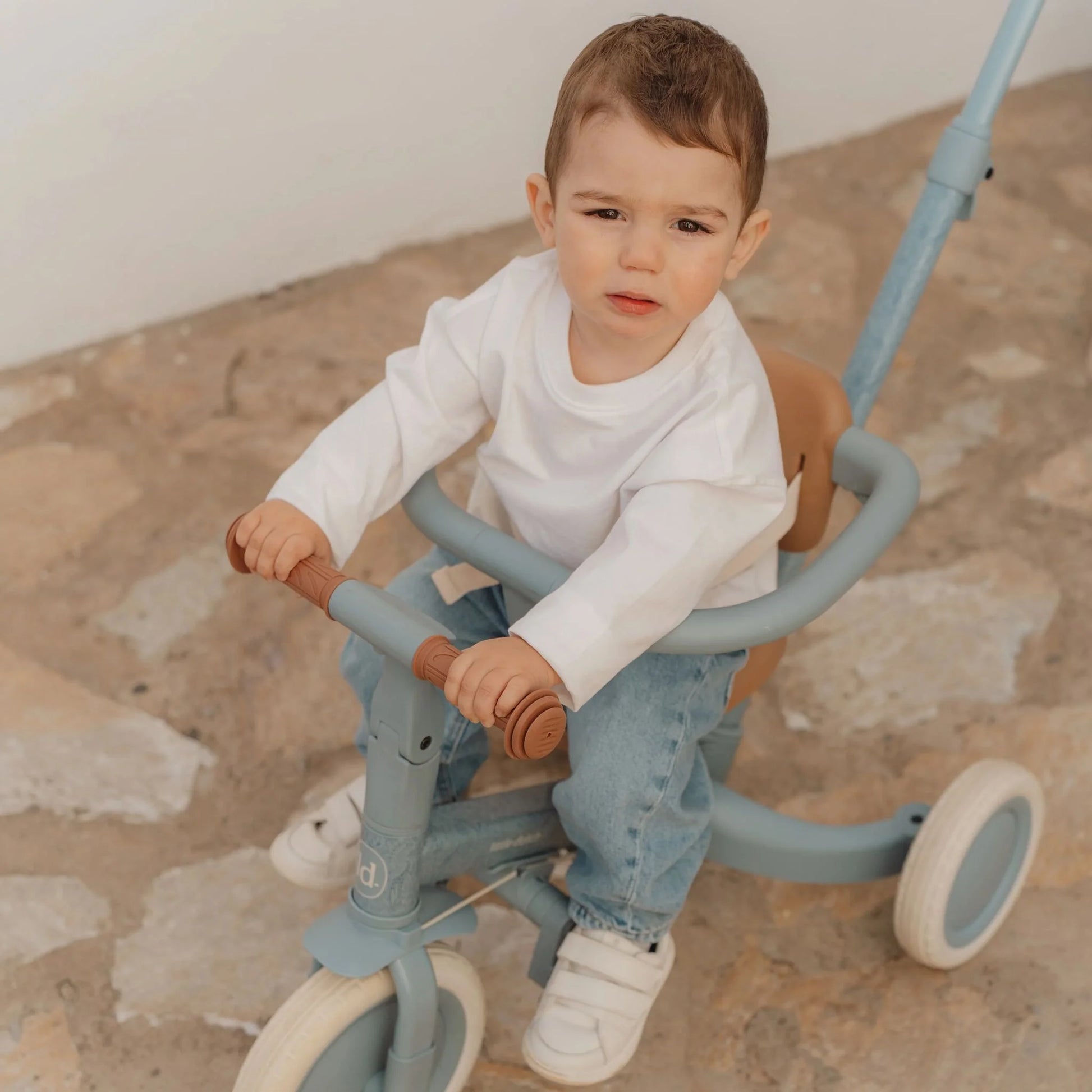 Little Dutch Dreirad 4 in 1 mit Griff Safari Blue blau mit Verpackung