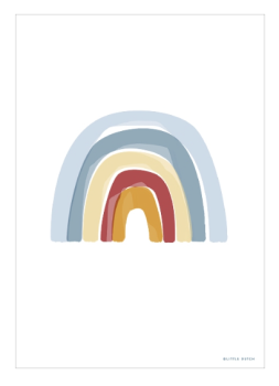 Little Dutch Poster A3 Regenbogen & Alphabet Blau - doppelseitiger Druck