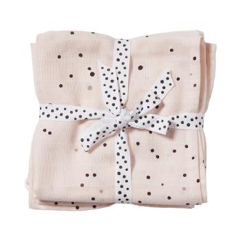 Done by Deer Spucktücher 2er Set Dreamy dots rosa mit schwarzen Punkten 70x70 cm - Pucktücher