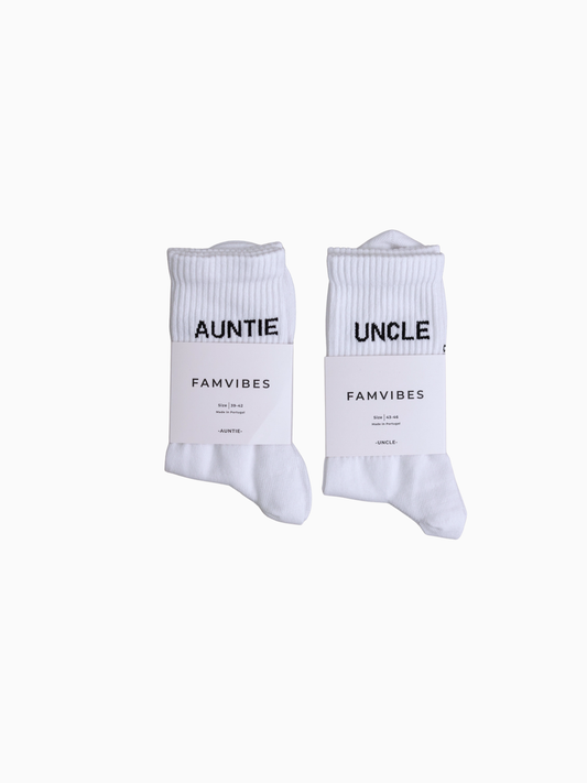 Famvibes Auntie & Uncle Socken Set weiß