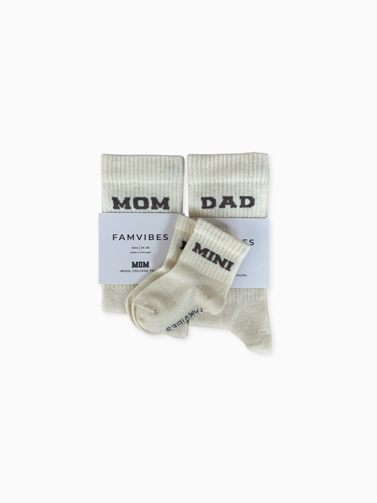Famvibes Family Socken Set Wollsocken College taupe