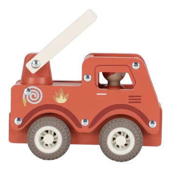 Little Dutch Feuerwehrauto FSC Holz von der Seite