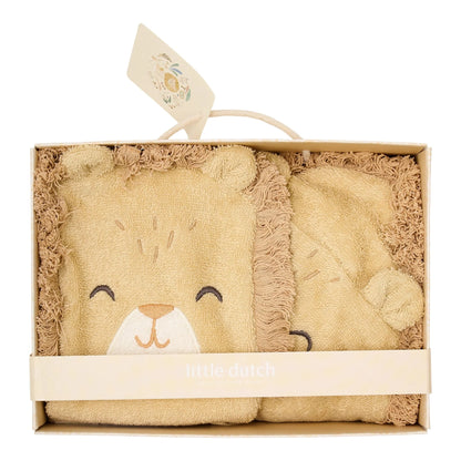 Geschenkbox Löwe Gelb Safari Leo – das fertige Geschenk zur Geburt