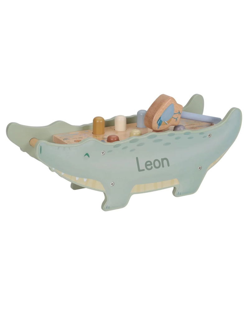 Little Dutch Hammerbank Safari Friends personalisiert zur Taufe mit Namen Leon