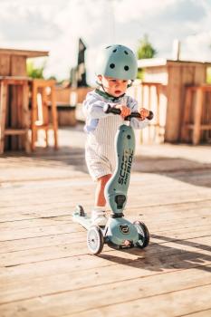 Scoot & Ride Highwaykick 1 steel - 2 in1 Kickboard mit Sitz blau 1-5 Jahre