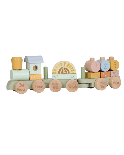 Little Dutch Holzblockzug Safari Friends personalisiert mit Namen Leon