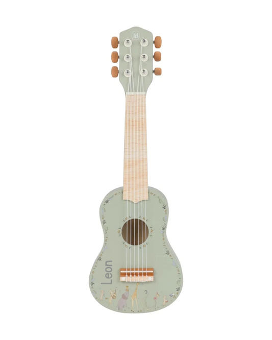 Little Dutch Holzgitarre Grün Safari Friends personalisiert mit Namen Leon