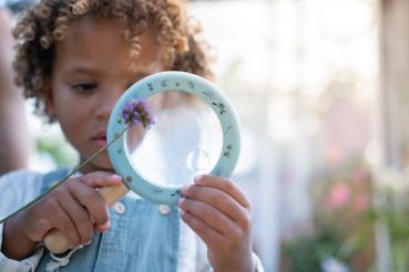 Little Dutch Lupe blau - Forest Friends Holz Kinderlupe