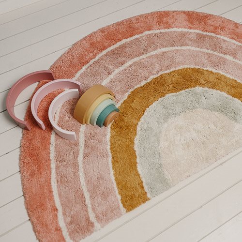 Little Dutch Teppich Regenbogenteppich Rosa Detailansicht
