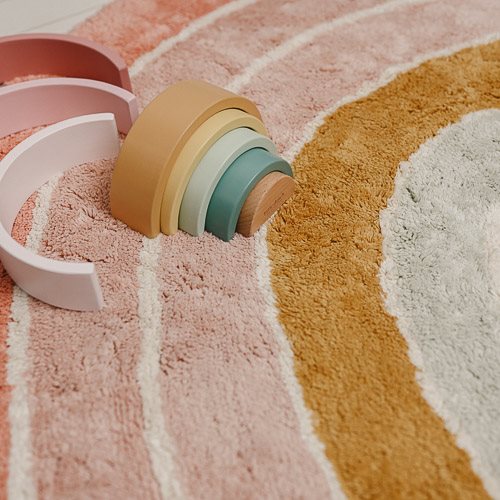 Little Dutch Teppich Regenbogenteppich Rosa