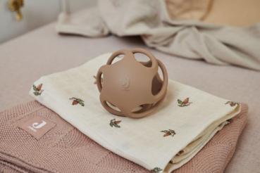 Jollein Ball aus Silikon - sensorischer Baby Spielball Biscuit