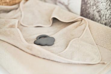 Jollein Kapuzenhandtuch Frottee beige 75x75cm Nougat Detailansicht