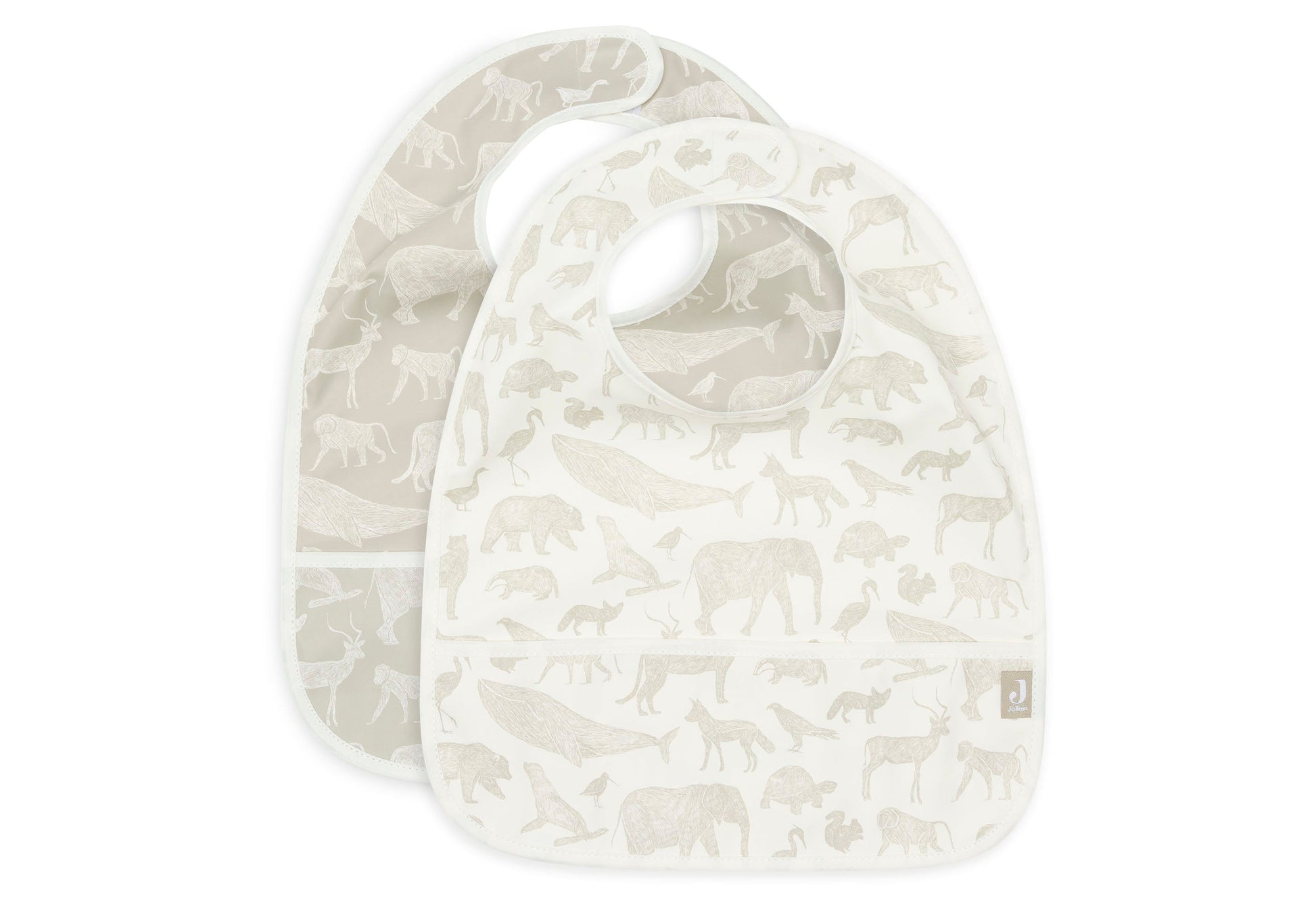 Jollein Lätzchen Wasserdicht - Animals - 2 Stück 029-864-67043 Lätzchen Jollein – Studio Produktbild Frontansicht