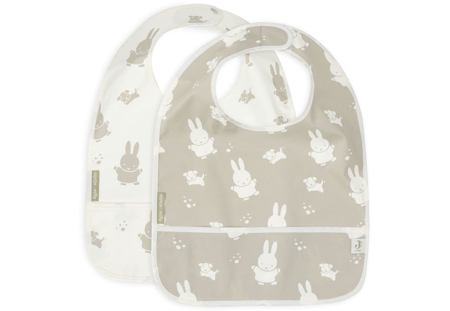 Jollein Lätzchen Wasserdicht - Miffy & Snuffy - 2 Stück 029-864-67091 Lätzchen Jollein – Studio Produktbild Frontansicht
