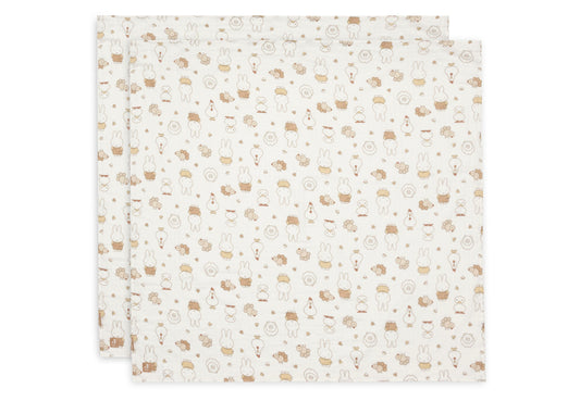Jollein Mullwindeln Hydrophil 115x115cm - Miffy Family Farm - 2 Stück 535-852-68156 Tuch Jollein – Studio Produktbild Frontansicht