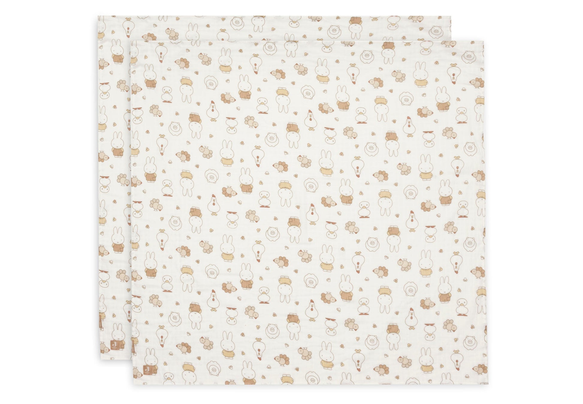 Jollein Mullwindeln Hydrophil 115x115cm - Miffy Family Farm - 2 Stück 535-852-68156 Tuch Jollein – Studio Produktbild Frontansicht